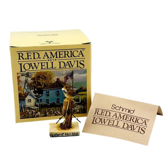 Featherin' Her Nest Lowell Davis Schmid 1994 RFD‎ America Figurine Border 25383 - Picture 1 of 9